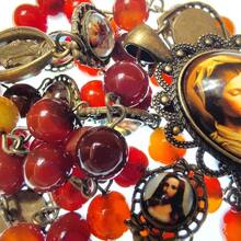 Seven Sorrows Beads Rosery 8mm Catholic gifts women men Dark brown Natural agate - inicial - Ver 3