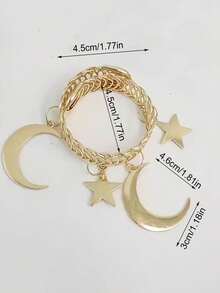 1个复古简约星月金属弹簧窗帘夹/绑带，适用于客厅、卧室、书房、家居窗帘装饰、斋月、母亲节、乔迁之喜礼物及派对礼品 - 彩色 - 查看 8