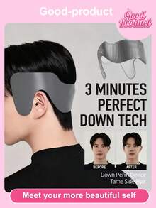 1个韩式鬓角直发器，侧边头发柔顺美化，男士造型，短发压板，熨烫夹，防卷曲直发夹 - 彩色 - 查看 1