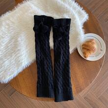 Autumn And Winter Atmosphere, Wearing Overlapping Socks, Cute Socks, Female Linen Pattern, Autumn And Winter Style, Thickened Warmth, Knitting, Pile Up Calf Socks - Màu kaki - Xem 8