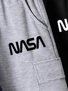 男童字母印花工装短裤 - 彩色 - 查看 4