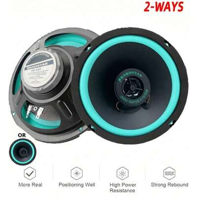 YAIUZGOO 1PC 汽车改装音响喇叭 6英寸100W 2分频全频汽车音响扬声器重中低音超薄改装喇叭