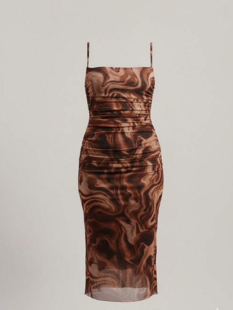 bodycon dress semi formal IHOT Dresses for Women 2026 Summer High Neck Sleeveless Side Slit Wrap Ruched Midi Cocktail Party Wedding Guest Date Night Dinner Evening Little Black Small : Clothing Wood:Wormy Maple Model: Muriel Brick Red Trendy Dresses David Koma - Satin