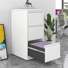 Archivador de 3 cajones con Cerradura, archivadores Verticales Resistentes para Oficina en casa, gabinete de Almacenamiento de Acero de Metal para Archivo de tamaño Legal, Requiere Montaje - Blanco - Ver 3