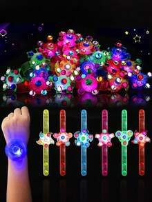 10个/5个/1个/包 LED发光手环，发光派对礼品，可用作百宝箱礼物、生日礼物、嘉年华奖品、圣诞节礼物 - 彩色 - 查看 1
