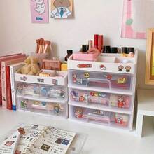 Multi-Layer Cosmetic Storage Box Makeup Drawer OrganizerJewelry Nail Polish Makeup Container Desktop Sundries Storage Box - Pink - View 2