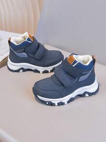 New Kids Outdoor Sports Shoes Running Shoes Hiking Shoes Suitable For Boys And Girls, Soft Sole With Hook And Loop - Blue - View 5