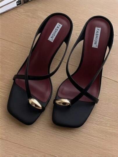 5cm New Colorblock Minimalist Wedge Thong Sandals For Women, Summer Open Toe High Heels 2025