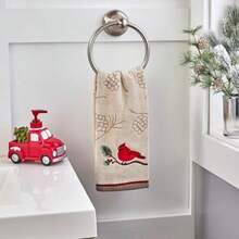 SKL Home - Juego de 2 Toallas de Mano de muñ de Nieve para Navidad/Invierno con Bolas de Nieve, para baño, Cocina y Regalo, Color(Juego de toallas de mano Trigo) - Multicolor - Ver 3