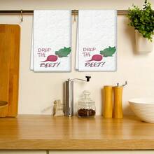 2/4 Piezas Paños de cocina con estampado de temas vegetales, paños de microfibra súper absorbentes y modernos, paños de té para cocinar y hornear, trapos de limpieza, toallas de mano, muy suaves y absorbentes, decoración de cocina, regalos para vecinos, madres, cumpleaños, inauguración de la casa para amigos, artículos esenciales de cocina, necesidades diarias - Multicolor - Ver 4