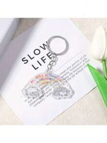 Süßer Glitzer Regenbogen Schlüsselanhänger, transparenter Acryl Anhänger als Geschenk für Mädchen, beste Freundin, Handytasche Charm Accessoire - Einheitsgröße - Übersicht 5