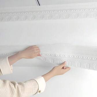 1条2.3米/90.55英寸自粘泡沫墙边条贴纸防水踢脚线腰线贴纸壁纸边框