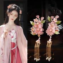 PZW-Vintage Retro Tradicional Asiático Chino Hanfu Perla Verde Jade Flor Peines Laterales Diapositivas Metal Horquillas Palillos Palillos Moño Updo Titulares Accesorios Para Cabello Para Mujeres Niñas3928 - como en la foto - Ver 7