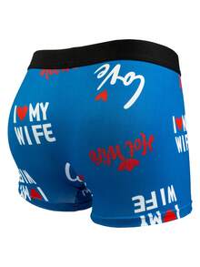 3条装男士数码印花透气舒适弹力三角裤，泳裤，运动短裤，新奇内裤，骑行短裤 - 彩色 - 查看 2