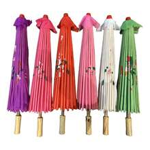 Paquete de 10 sombrillas de bambú para decoración de bodas, ideales para decoraciones y accesorios de festivales y bodas. Sombrillas de novia tradicionales hechas a mano, elegantes accesorios para fotos y fiestas. - Rosa - Ver 12