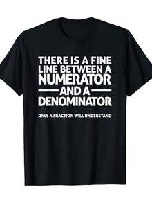 Camiseta de matemáticas FINE LINE numerador denominador - Negro - Ver 6