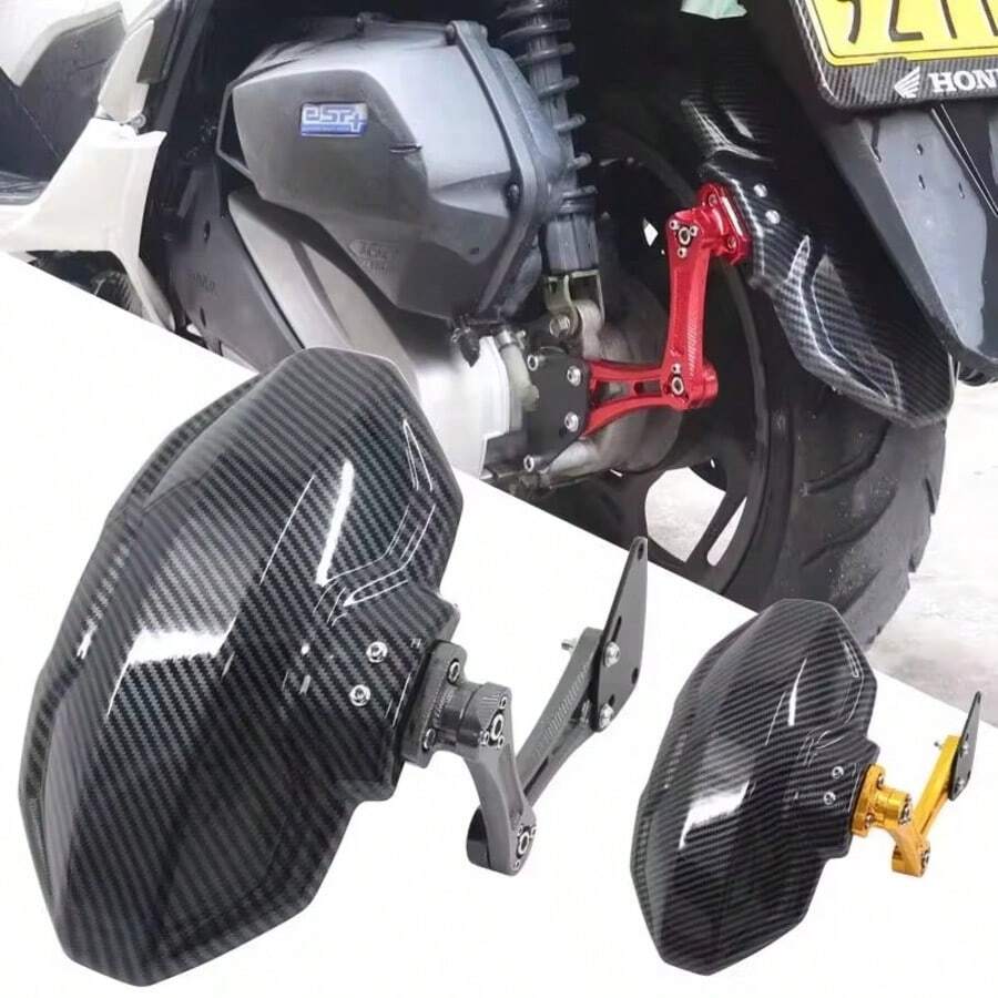 1 chiếc chắn bùn sau xe máy đa năng, chắn bùn sau xe máy bằng hợp kim nhôm có thể điều chỉnh - Chắn bùn hợp kim nhôm, chắn bùn sau xe máy có thể điều chỉnh với họa tiết sợi carbon - Chắn bùn xe máy - Xem 1
