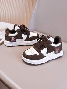 1 双软底防滑经典休闲运动鞋，适合男孩和女孩，室内/室外减震跑步鞋，春/秋 - 卡其色 - 查看 5