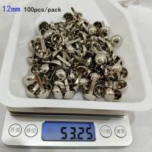 50/100个金属半球形圆形双脚铆钉，用于DIY手工制作皮革工艺包袋手提包底部保护