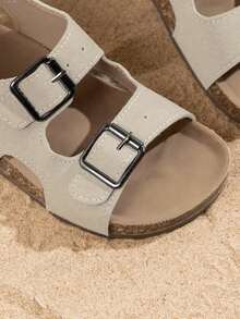 新款儿童防滑耐磨软底时尚简约勃肯鞋风格沙滩凉鞋