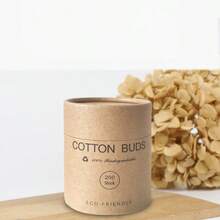 200 قطعة من أعواد القطن في علبة ورقية ملونة ذات رأسين مدبب ومستدير، مناسبة للاستخدام في إزالة المكياج والفن على الأظافر وتنظيف الأذن وغيرها من الاستخدامات