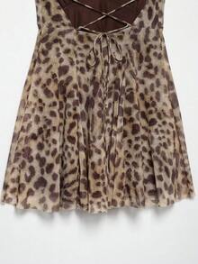 Seelio New Summer Women's Leopard Print Chiffon Sexy Mini Dress - Multicolor - View 9