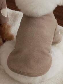 1pc LANGXINGCS Winter Warm Pet Hoodie, Dog Hooded Sweatshirt With Heart Embroidery Design, Soft & Cozy Thermal Lined Pet Clothes, Simple & Fashionable Cat Dog Apparel Suitable For Indoor & Outdoor Wear, Medium & Small Pets - Multicolor - View 14