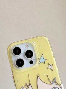 1pc1pc Cute Cartoon Big Eye Pattern Personalized Phone Case, Fashionable Lolita Style Protective Cover, Suitable For IPhone17/IPhone17 ProMax/IPhone16 Pro Max/IPhone15 Pro/IPhone14/IPhone13/11/11, Suitable As Christmas Gift For Family/Friends/Sisters/Girlfriend - 黃色 - 查看 5