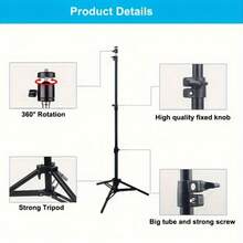Alloy Metal Adjustable Projector Stand For HY300/YG300 Height Adjustable From 43.31/62.99/82.68 Inches, Tripod With Sturdy Plastic Connectors For Mounting Camera And Projector On The Floor Gift Party - Multicolor - View 7