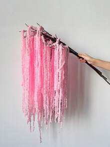 MEHELANY 6/3/1 chiếc mặt dây chuyền hoa tử đằng nhân tạo, mặt dây chuyền hoa giọt nước mắt tình yêu, mặt dây chuyền hoa amaranth giả bằng lụa, hoa cưới màu đỏ tía, bó hoa cưới kiểu thác nước, thích hợp trang trí phông nền đám cưới, trang trí khách sạn, cắm hoa DIY, trang trí bình hoa, trang trí tường, quà tặng Ngày của Mẹ, sinh nhật, tiệc tùng. - Hồng - Xem 5