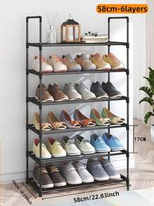 1pc Simple Multi-Tier Shoe Rack With Dust-Proof Storage Shelf, Space-Saving Organizer For Entryway, Bedroom, Dorm, Office, Under Desk, Sturdy Metal Frame, Multifunctional Shelving Unit Perfect For Home Organization And Footwear Display - Multicolor - View 19