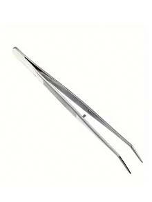 1pc Stainless Steel Manicure Tweezers, Rhinestone, Crystal, Glitter, Cotton Swab Nail Art & Eyelash Extension Accessories Tool Set - Silver - View 5