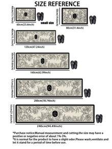 [HOT!!!] 1pc Soft Rubber Kitchen Mat, 3.5mm Thick Kitchen Rug, Tropical Floral & Letter Print Natural Style Absorbent Kitchen Floor Mat, Can Be Trimmed To Fit Kitchen, Surface Fabric, Middle Sponge Layer, Bottom Rubber Layer, Suitable For Kitchen Rug, Kitchen Decor, Wedding Decor, Home Decor, Bathroom Mat, Entryway Mat, Laundry Room Mat, Hallway Carpet, Living Room Mat, Etc. - Multicolor - View 5