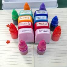 Italian Encouragement Stamps, Teacher Praise Stamps. Common And Popular Italian Words Of Encouragement, Full Of Positive Energy. Natural To Use When Teaching Or Motivating Others, Can Convey Warmth And Effectively Inspire The Other Party. Teaching Stamps. - 8 Italian Words With Oil - View 6