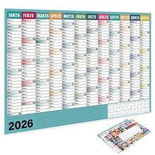 Lịch treo tường khổ lớn năm 2026, lịch kế hoạch hàng năm, danh sách việc cần làm, lịch hàng ngày, sổ tay tổ chức công việc, lịch 365 ngày. - Nhiều màu - Xem 2