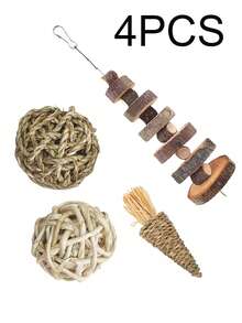 10 piezas Juguetes para roer de conejo, Juguetes para roer de hámster y conejo, Juguetes para roer naturales, Juguetes para roer de conejo y pájaro, Juguetes para limpiar los dientes, Juego de múltiples piezas, Set de 3 piezas, Set de 6 piezas, Set de 7 piezas, Set de 14 piezas, Set de 18 piezas, Set de 20 piezas, Regalo de juguetes para roer de animales pequeños - Multicolor - Ver 17