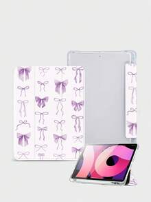 1个极简紫色蝴蝶结印花平板电脑保护套，兼容苹果iPad 10.2英寸、iPad Pro 11英寸（2021/2020款）、iPad第9/10/11代、三星Galaxy Tab A8 10.5英寸（2022款）、Matepad 10.4英寸，支持睡眠/唤醒功能，2026年新年圣诞礼物 - 彩色 - 查看 4
