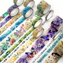 20 Rolls Washi Tape Set - Floral Decorative Masking Tape, Adhesive Tape Supplies, Junk Journal, Scrapbooking Supplies, Wrapping, Party Decoration - Floral - View 2