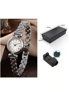 LIANDU 这款复古时尚的女士石英腕表，风格百搭。简约的圆形表盘搭配罗马数字时标，设计小巧优雅，并配有可拆卸表带。腕表附赠精美礼盒，是日常佩戴或馈赠亲友的理想之选。 - 銀色 - 查看 10