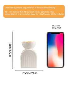 1个现代简约白色陶瓷香炉，金色镶边 - 时尚家居香氛架，适用于冥想、瑜伽和放松 | 装饰性桌面香薰扩散器，适用于客厅、卧室和办公室 | 中世纪拱形设计，带香锥/香棒烟灰缸 | 家居装饰爱好者的完美礼物 - 彩色 - 查看 8