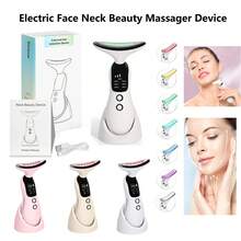 400mAh Electric Facial & Neck Beauty Massager With 7-Color LED Lights, Improves Neck Lines, Lifts & Firms, Home Skincare Device - Multicolor - View 2