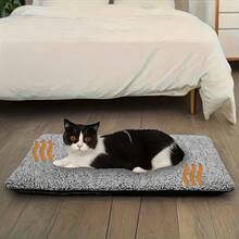 1pc Self-Heating Pet Pad, Comfortable Dog/Cat Cage Mat, Warm Cushion For Indoor/Outdoor Use, Thermal Insulation Pet Bed Mat - Light Grey - View 11