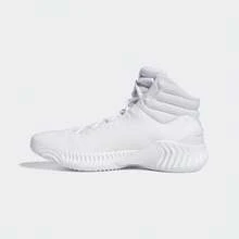 Adidas PRO BOUNCE 男士中帮极简篮球鞋，舒适运动休闲鞋 FW0902 - 白色 - 查看 1
