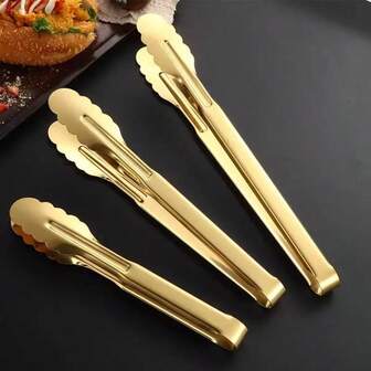 Stainless Steel Food Tongs, Easy Grip Design - Ideal For Buffets, Parties And Kitchen Use. Made Of Thickened Material, Easy To Clean, Polished Surface, Comfortable Handle. Stylish And Practical.