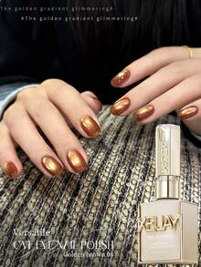 XEIJAYI 1 pieza Esmalte de uñas en gel de 15ml con efecto degradado dorado, exclusivo de salón de uñas 2025 New Red & White Dopamine, tamaño de viaje como regalo para mujeres y niñas - Marrón Mocha - Ver 4