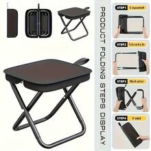 1pc Portable Outdoor Camping Folding Chair, Multi-Function Stool, Pencil Case Folding Mini Fishing Stool, Outdoor Portable Folding Stool, Small Stool Camping Fishing Stool, Mini Folding Pencil Case Small Stool, Home Camping Picnic Sling Stool