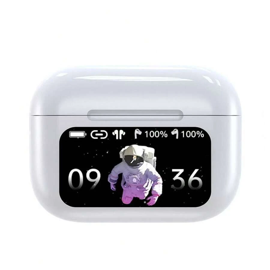 A9Pro Digital Display Earbuds Unisex Black/White - Active Noise Canceling & HiFi Stereo, 28H Total Battery USB-C Charging, Control & Voice Assistant Support, Lightweight Comfortable Fit, Easter Back To School New Year, Outdoor Sports Office Daily Use - Đen (Phiên bản chống ồn A9pro) - Xem 1