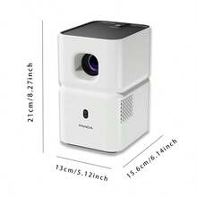 جهاز عرض PANDA PF03 الصغير الذكي بنظام أندرويد، يدعم واي فاي مزدوج 6، تركيز كهربائي، دقة أصلية 1280x720P، سينما منزلية، جهاز عرض محمول ذكي للاستخدام الخارجي والمنزلي والاجتماعات - قابس اتحاد أوروبي نوع C (220 إلى 240 فولت) - مشاهدة 2
