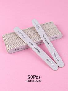 50pcs Professional Quality Nail File, Sanding Strip Friction Strip, Nail Polish Grinding Rod, Personalized Beauty Repair Tool, Manicure Tool Set, Straight Nail File 100/180 Grain Wood Sandpaper Sandfile 180/240 Grain Double-Sided Polishing File, Which Can Polish Nails And Remove Nail Polish. It Is Used For Natural Nails, And Is Suitable For Foot, Hand And Nail Care - Multicolor - View 13