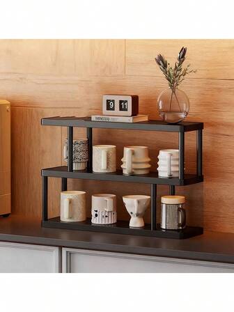 1 pieza Estante de almacenamiento de escritorio, organizador de portavasos para escritorio, mesa de trabajo, estación de trabajo, botella de agua, taza de café, taza de té